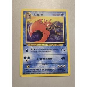 1st Edition Kingler Pokémon Card 38/62 1999 Fossil